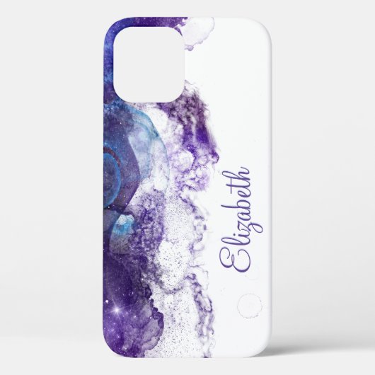 Coques Case-Mate iPhone Nom Purple Blue Galaxy (Verso)