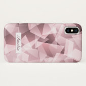 Coques Case-Mate iPhone Nom rose élégant Motif géométrique polygonal (Dos (Horizontal))