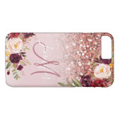 Coques Case-Mate iPhone Nom rose floral d'étincelles de parties (Dos (Horizontal))