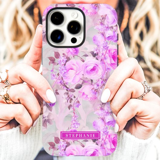 Coques Case-Mate iPhone Nom Rose Romantique et Lavande