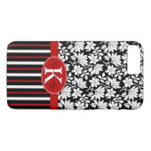 Coques Case-Mate iPhone Nom rouge, blanc et noir / initial (Dos (Horizontal))