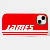 Coques Case-Mate iPhone Nom rouge & blanc strié sport (Verso (horizontal))