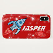 Coques Case-Mate iPhone Nom rouge de la fusée spatiale iphone (Dos (Horizontal))