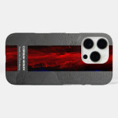 Coques Case-Mate iPhone Nom Rouge Texturé Abstrait (Verso (horizontal))