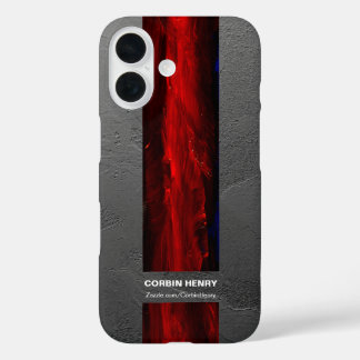 Coques iPhone 16 Nom Rouge Texturé Abstrait
