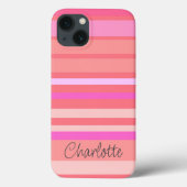 Coques Case-Mate iPhone Nom | Script à bande rose (Verso)