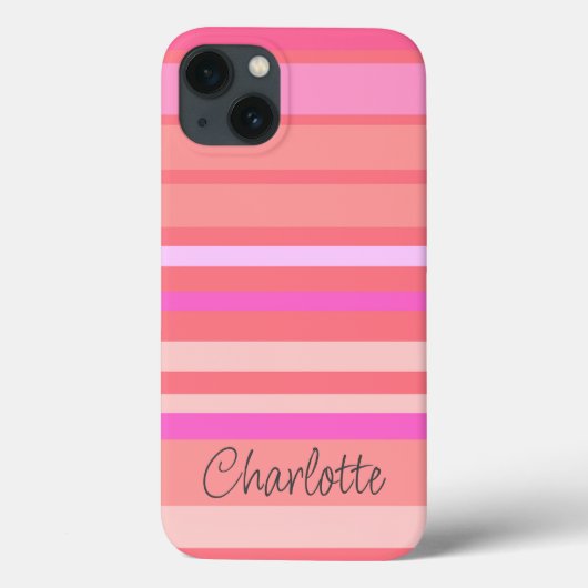 Coques Case-Mate iPhone Nom | Script à bande rose (Verso)