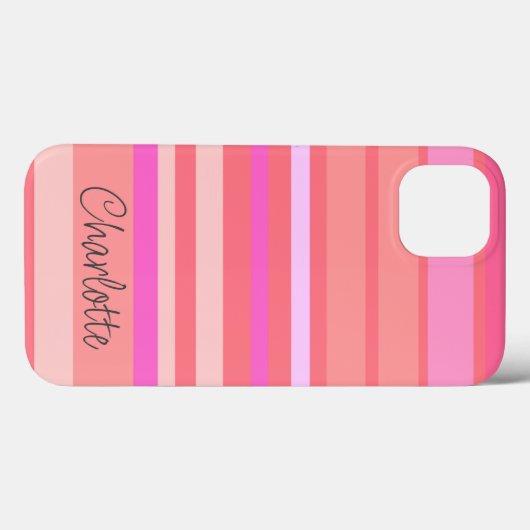 Coques Case-Mate iPhone Nom | Script à bande rose (Verso (horizontal))