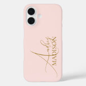 Coques Case-Mate iPhone Nom Serif Script Rose (Verso)