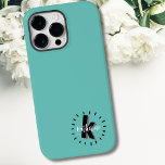 Coque Pour Pour iPhone 14 Pro Max Nom simple mignon Monogramme initial<br><div class="desc">Un monogramme simple mais amusant mignon et moderne avec initiales et nom dans un cercle de tiret. Un style simple noir et blanc, mais vous pouvez changer n'importe quelle couleur pour en faire votre propre. Ajoutez un motif derrière, ou gardez simplement une couleur simple. Il se peut que votre initiale...</div>