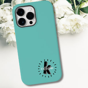 Coque Pour Pour iPhone 14 Pro Max Nom simple mignon Monogramme initial