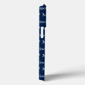 Coques Case-Mate iPhone Nom, texte, bleu marine motif blanc (Verso / Droite)
