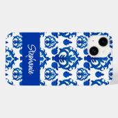 Coques Case-Mate iPhone Nom Toile de Jouy Bleue (Verso (horizontal))