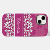 Coques Case-Mate iPhone Nom tourbillon Damask rose (Verso (horizontal))