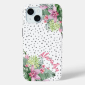 Coques Case-Mate iPhone Nom Tropical Floral Cute personnalisé (Verso)