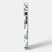Coques Case-Mate iPhone Nom Turquoise botanique diagonale Motif floral (Verso / Gauche)