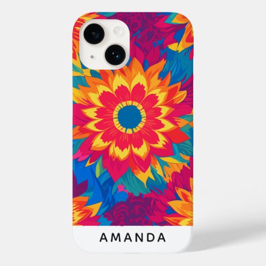 Coques Case-Mate iPhone Nom unique personnalisable Design floral élégant (Verso)