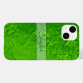 Coques Case-Mate iPhone Nom vert brillant personnalisé (Verso (horizontal))