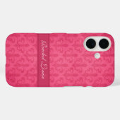 Coques Case-Mate iPhone Nommé Fleur de Lis damask rose (Verso (horizontal))