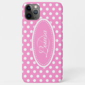Coques Case-Mate iPhone Nommé point polka rose pâle doux (Dos)