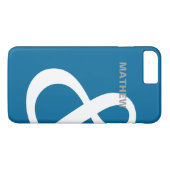 Coques Case-Mate iPhone Noms blancs bleus d'amants d'esperluète (Dos (Horizontal))