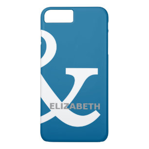 Coque Case-Mate Pour iPhone Noms d'amants à l'esperluette Bleu Blanc Correspon
