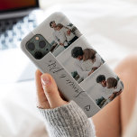 Case-Mate iPhone Case Noms de couple gris moderne 3 photos grille de col<br><div class="desc">Les couples de coeur gris moderne noms 4 photos collage grille,  cadeau parfait pour un couple ou de meilleurs amis.</div>