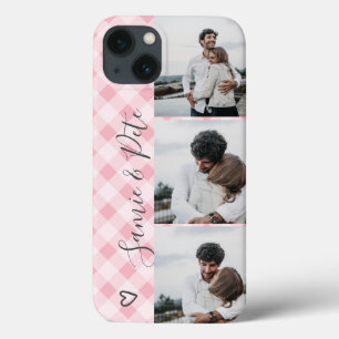 Case-Mate iPhone Case Noms de plaid rose moderne 3 photos grille de coll