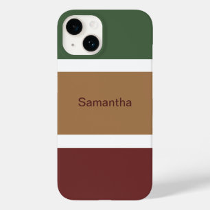 Coque Pour iPhone 14 Noms Personnalisés Blocs de Couleurs d'Automne