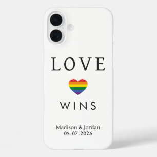 Coques iPhone 16 Plus Noms personnalisés / Texte Arc-en-ciel AMOUR