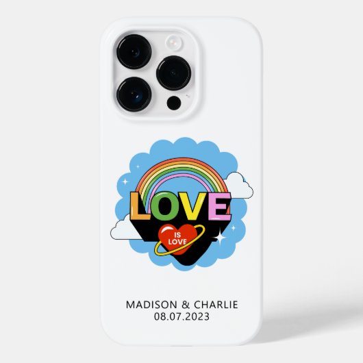 Coques Case-Mate iPhone Noms personnalisés / Texte "L'amour est amour" (Verso)