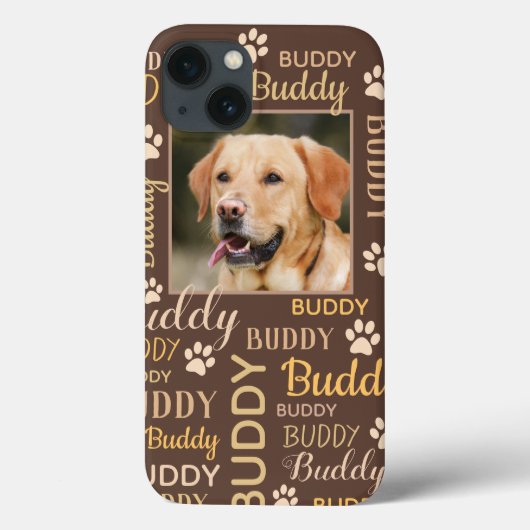 Coques Case-Mate iPhone Noms photo personnalisés Chien Brown Chien (Verso)