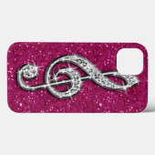 Coques Case-Mate iPhone Note de Musique Diamantée Pailletée Brillante Impr (Verso (horizontal))