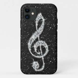 Coques Pour iPhone Note de Musique Diamantée Pailletée Brillante Impr