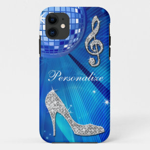 Etui iPhone Case-Mate Note de musique et talon aiguille bleu/argent scin