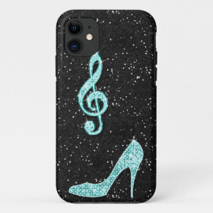 Coque Case-Mate Pour iPhone Note de musique et talon aiguille scintillants sar
