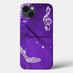 Case-Mate iPhone Case Note de musique et talon aiguille violet scintilla