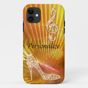 Etui iPhone Case-Mate Note de musique orange scintillante et talon aigui
