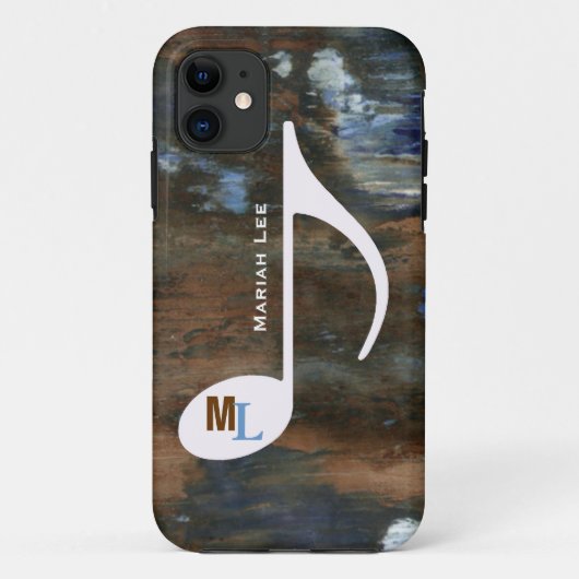 Coques Case-Mate iPhone note de musique personnalisée texture ancienne (Dos)