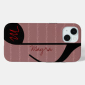 Coques Case-Mate iPhone note de musique rose noir personnalisée (Verso (horizontal))