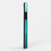 Coques Case-Mate iPhone Note de musique sarcelle scintillante et talon aig (Dos/Droite)