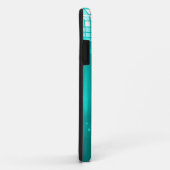 Coques Case-Mate iPhone Note de musique sarcelle scintillante et talon aig (Dos/Droite)