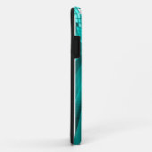 Coques Case-Mate iPhone Note de musique sarcelle scintillante et talon aig (Dos/Droite)