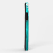 Coques Case-Mate iPhone Note de musique sarcelle scintillante et talon aig (Dos/Droite)