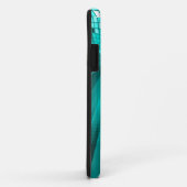 Coques Case-Mate iPhone Note de musique sarcelle scintillante et talon aig (Dos/Droite)