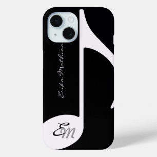 Coque Pour iPhone 15 note musicale ~ ajouter initiale