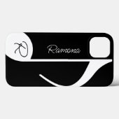 Coques Case-Mate iPhone Note musicale avec nom personnalisé en noir (Verso (horizontal))