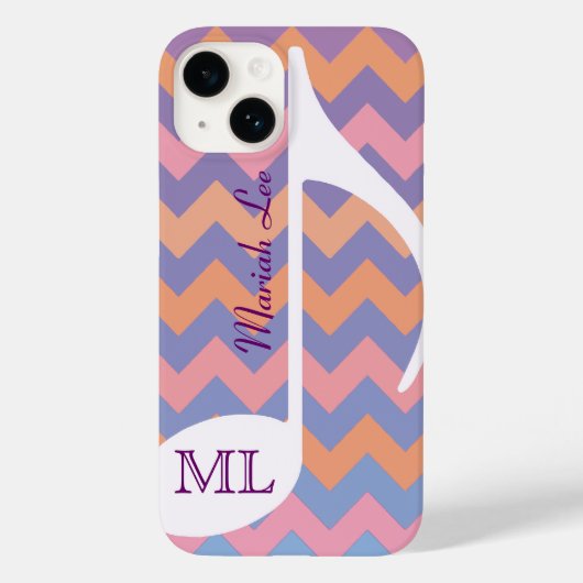 Coques Case-Mate iPhone Note musicale et chevron personnalisables (Verso)
