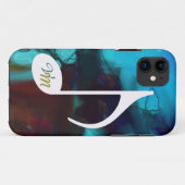 Coques Case-Mate iPhone note musicale personnalisée bleu (Dos (Horizontal))