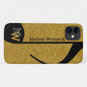 Coques Case-Mate iPhone note musicale personnalisée faux or (Dos (Horizontal))